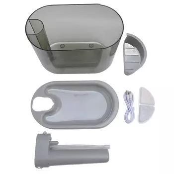 Автоматический фонтан для воды для кошек объемом 2,2 л с циркуляцией воды, аккумулятором 2200 мАч, для питья домашних животных серый