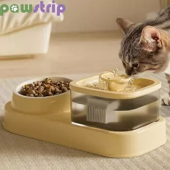 Автоматический фонтанчик для кошек объемом 1 л, 2 в 1, диспенсер для воды для кошек и собак, миска для кормления, большая емкость, бесшумная кормушка для домашних животных, товары для животных фиолетовый