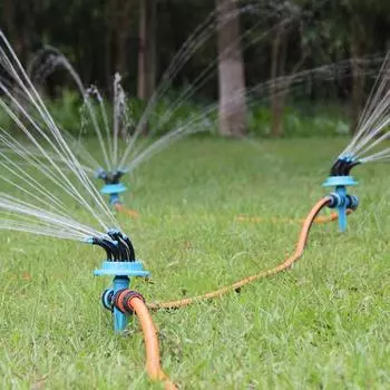 Автоматический газонный дождеватель Садовый поливочный дождеватель с регулируемыми несколькими насадками Большой охват площади полива для газона и сада