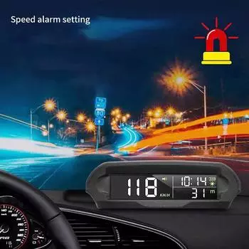Автоматический GPS-спидометр с солнечной зарядкой, проекционный дисплей, автомобильный смарт-цифровой будильник, напоминание, измеритель, электронные аксессуары