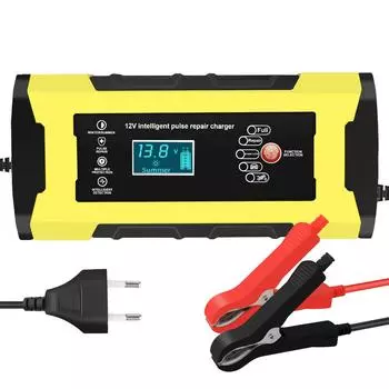 Автоматический импульсный ремонт, автоматические умные быстрые аксессуары 12 В 10 А, интеллектуальная быстрая зарядка аккумулятора автомобиля, мотоцикла, зарядное устройство с цифровым ЖК-дисплеем EU