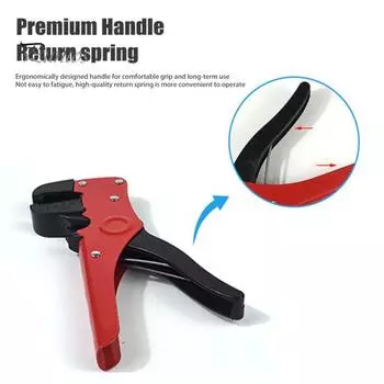 Автоматический инструмент для зачистки проводов с противоскользящей ручкой Эргономичный дизайн Интегрированная пружина Саморегулирующийся инструмент для зачистки проводов Инструмент для зачистки кабеля красный черный