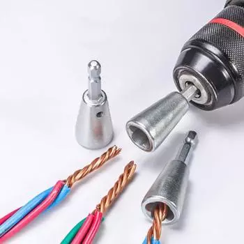 Автоматический инструмент для зачистки проводов Универсальный скручивающий разветвитель Кабельное устройство Инструмент для скручивания проводов Электродрель серебряный