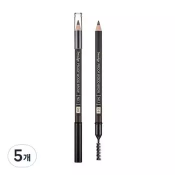 Автоматический карандаш для бровей Missha Smudge Proof Wood, темно-коричневый, 5 шт.