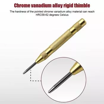 Автоматический Кернер/Пунш FivePears, материал металлического сердечника - HSS, для стекла/дерева/пластика/камня/стали, автоматическая игла для металла золотой