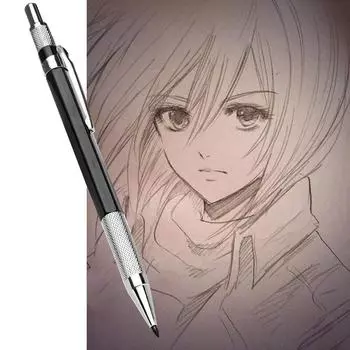 Автоматический механический карандаш для черчения, 2 мм, 2B, с 12 стержнями для свинца