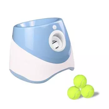 Автоматический метатель мячей для собак с 3 мячами, интерактивная пусковая установка для теннисных мячей для собак, метание мячей для домашних животных светло-синий