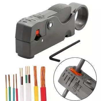 Автоматический многофункциональный инструмент для зачистки проводов и обжима с шестигранным ключом, кусачки с пластиковой ручкой, инструмент для зачистки проводов с двойным лезвием для зачистки кабеля
