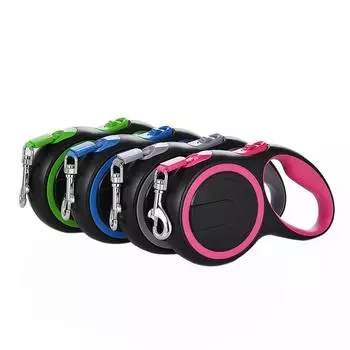 Автоматический модный выдвижной поводок для собак, удлиняющий ошейник для домашних животных, поводок для прогулок, дрессировка собак на открытом воздухе, поводки для бега, аксессуары для лабродора-ретривера 5m Plus-50 kg