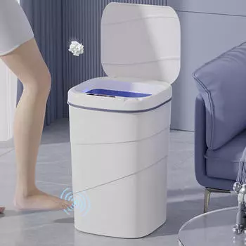 Автоматический мусорный бак для ванной комнаты Мусорные отходы Экономия места Умный бесконтактный S gray