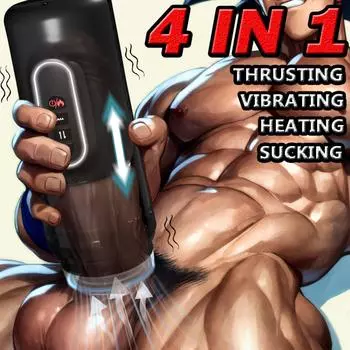 Автоматический мужской мастурбатор 4 в 1 с всасывающим подогревом, вибрацией и артикуляцией, насос для пениса, мужские секс-игрушки, мощные мужские игрушки для взрослых