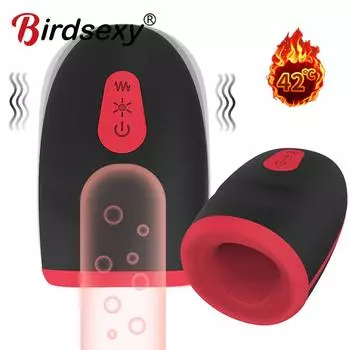 Автоматический мужской мастурбатор с реалистичным кончиком языка и ртом, вагина, карманная киска, минет, поглаживание, вибрирующие оральные секс-игрушки Wine red
