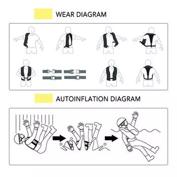 Автоматический надувной спасательный жилет для взрослых, спасательный жилет для взрослых, защитный поплавковый костюм для водных видов спорта, каякинга чёрный