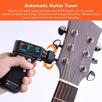 Автоматический намотчик гитары с цветным дисплеем 2600 мА, быстрый акустический гитарный автоматический тюнер для гитары укулеле