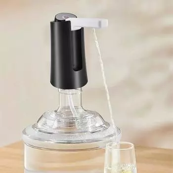Автоматический насос для бутылок с водой, сенсорное управление, кнопка-переключатель для бутылок с водой, зарядка через USB, электрический водяной насос чёрный