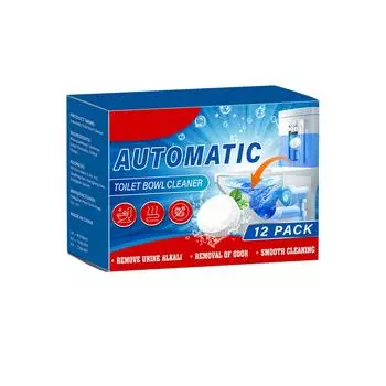 Автоматический очиститель для туалета, упаковка из 12 штук, очищает стойкие загрязнения и устраняет запах. Таблетки для чистки унитазов. One Size
