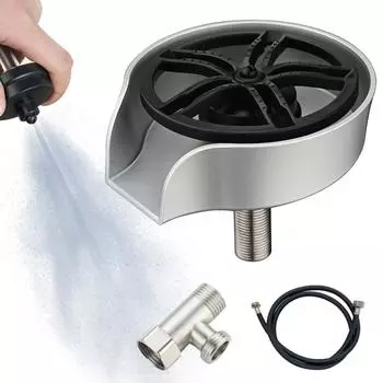 Автоматический ополаскиватель стекла для кухонной мойки, вращающийся на 360 градусов излив, ополаскиватель стекла высокого давления EU Type серебряный