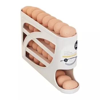 Автоматический органайзер для яиц с роликовым механизмом большой емкости One Size белый