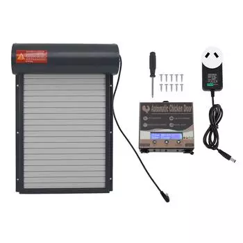 Автоматический открыватель двери курятника с таймером, серый, простой в управлении дисплей, железная автоматическая дверь для кур AU Plug