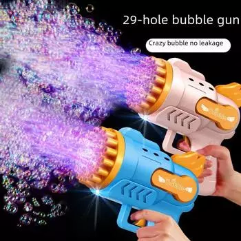 Автоматический пистолет-базука с 29 отверстиями для стрельбы пузырями: Ручной генератор мыльных пузырей Gatling для детей