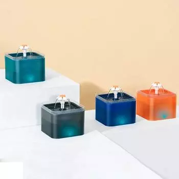 Автоматический питьевой фонтанчик для кошек со светодиодной подсветкой, USB-диспенсер для воды для домашних животных с рециркуляционной фильтрацией для получения свежей чистой воды USB Plug&EU мох зеленого