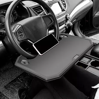 Автоматический поднос для рулевого колеса, автомобильный стол для еды, подставка для сиденья, держатель для ноутбука, крепление чёрный