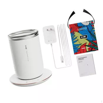 Автоматический подогреватель кружки для кофе с перемешиванием, рождественские подарки, емкость 300 мл, самосмешивание, электрический белый