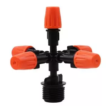 Автоматический полив 360 градусов круговой вращающийся разбрызгиватель воды 5 насадок садовый шланг оранжевый