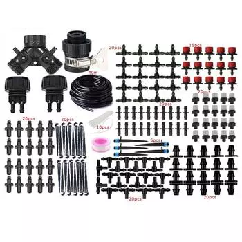 Автоматический поливочный комплект для цветов, комплект для полива садовых растений, микрораспылитель для автоматического капельного полива чёрный