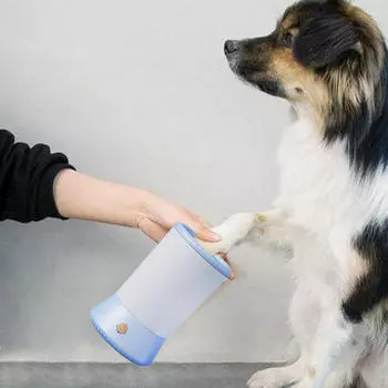Автоматический портативный очиститель лап для собак, инструмент для ухода за домашними животными, чашка для чистки лап кошек blue white
