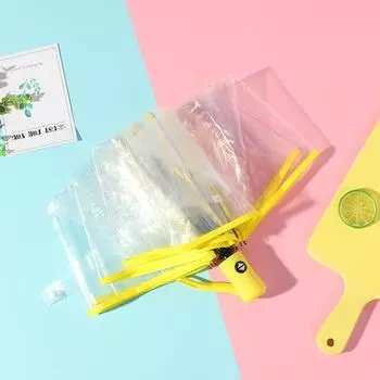 Автоматический прозрачный зонт, креативный, с красочной ручкой, тройной складной зонт для мужчин и женщин, Paraguas Transparente Mujer