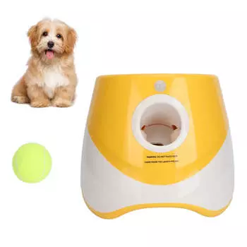 Автоматический пусковой механизм для мячей, интерактивный пусковой механизм для мячей, простая в эксплуатации игрушечная машина для ловли мячей с 3 расстояниями пуска для маленьких и средних собак