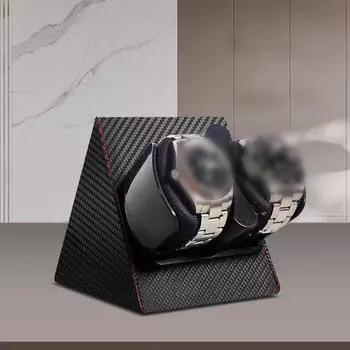 Автоматический ящик для хранения часов, подставка для дисплея, вращающийся аксессуар Carbon Fiber Pattern