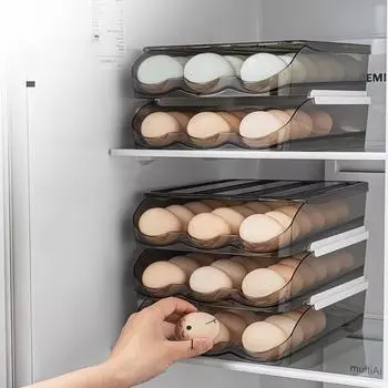 Автоматический ящик для хранения яиц, пластиковый держатель, корзина, контейнер, диспенсер, органайзер, шкаф для кухни