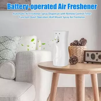 Автоматический распылитель освежителя воздуха с функцией таймера и пультом дистанционного управления. Бесшумная работа. Настенный распылитель. белый