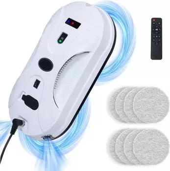 Автоматический робот для мытья окон с двойным распылением воды, интеллектуальное планирование пути робота-мойщика окон, дистанционное управление, обнаружение краев EU Plug