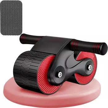 Автоматический ролик для пресса с отскоком, новый ролик для пресса 2023 года, оборудование для тренировки пресса для основных тренировок, оборудование для фитнеса в домашнем спортзале с наколенником синий