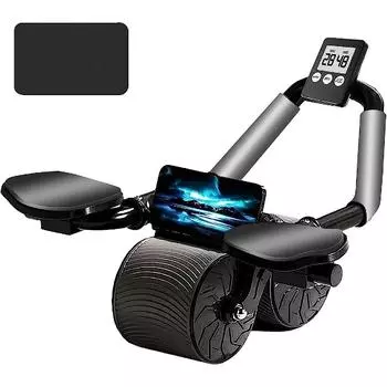 Автоматический ролик для упражнений на пресс с отскоком пресса с поддержкой локтя и таймером, оборудование для упражнений с роликовым колесом для пресса оранжевый