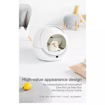 Автоматический самоочищающийся кошачий лоток Кошачья песочница Закрытый лоток Туалет Тренировка вращением Съемный поддон Умный кошачий лоток