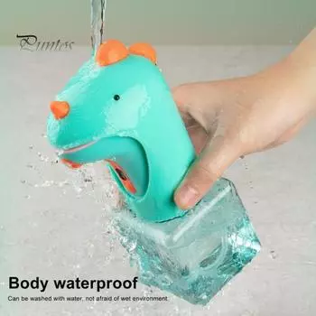 Автоматический сенсорный дозатор мыла в форме мультяшного динозавра, бесконтактный дозатор мыла для рук, водонепроницаемый IPX7, умный дозатор пенного мыла зелёный