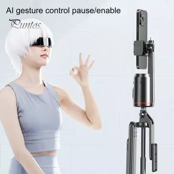 Автоматический штатив для отслеживания лица, держатель для телефона с автоматическим отслеживанием, портативная многофункциональная интеллектуальная селфи-палка с вращением на 360 градусов, держатель для телефона с функцией отслеживания лица и тела A
