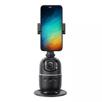 Автоматический штатив с отслеживанием лица, без приложения, вращающийся на 360 градусов, держатель для телефона с автоматическим отслеживанием (черный