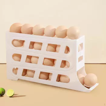 Автоматический скатывающийся диспенсер для яиц, лоток для свежего хранения, органайзер, контейнер для яиц для жёлтый