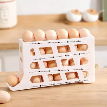 Автоматический скатывающийся распределитель для яиц, автоматический контейнер для холодильника жёлтый