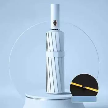 Автоматический складной зонт 24 спицы - Большой размер, Конструкция с двойным каркасом, Ветрозащита и защита от солнца, Подходит для использования двумя людьми One Size небесно-голубой