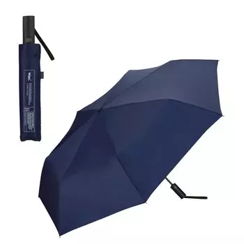 Автоматический складной зонт АВТОМАТИЧЕСКИ СКЛАДЫВАЮЩИЙСЯ темно-синий солнечный или дождливый зонт спицы 62 см большой мужской женский женский простой стильный базовый Wpc. Открыть/Закрыть Мужской тёмно-синий