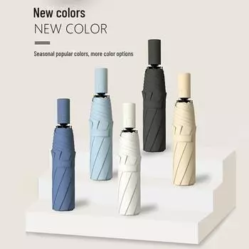 Автоматический складной зонт двойного назначения для солнца и дождя - солнцезащитный козырек, защита от ультрафиолета, стильный дизайн для женщин 54cm*8 Ribs