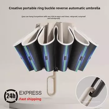 Автоматический складной зонт из 72 костей для мужчин и женщин — большой, двойного назначения: от солнца и дождя