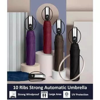 Автоматический складной зонт из винила для женщин, большие ветрозащитные зонты, зонтик, покрытие от дождя класса люкс, для делового использования