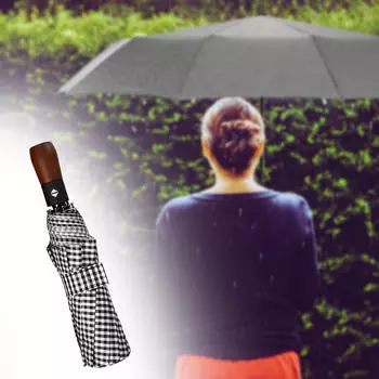 Автоматический складной зонт с 10 ребрами, упакованный в клетку для мужчин и женщин, деловой Style A